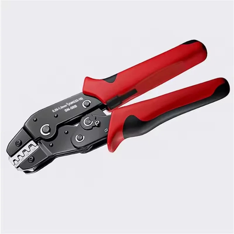 Versatile Ratchet Crimping Tool Set for Open Barrel Terminals Including Dupont, Molex, JST, TE, and SATA Pins