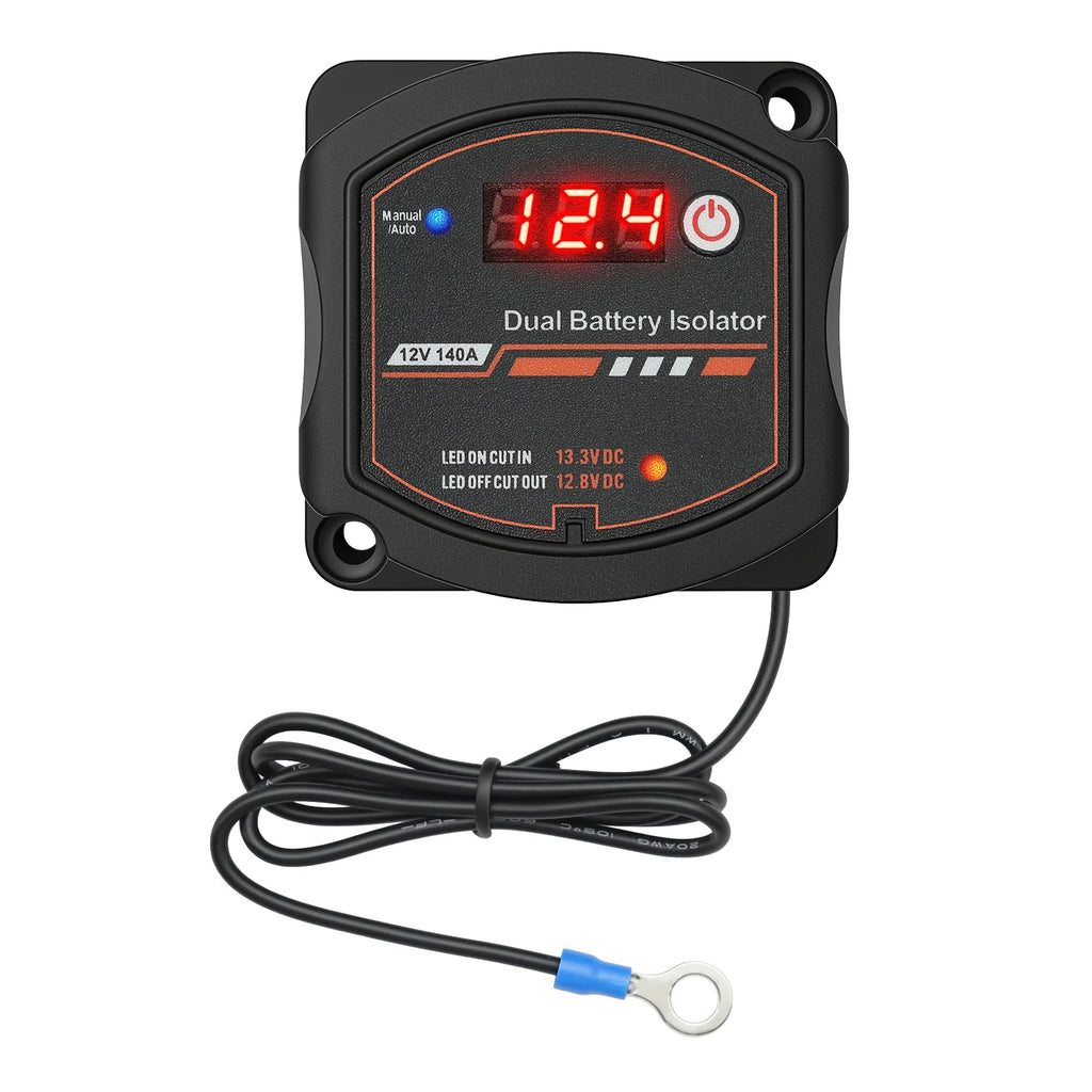 Smart Dual Battery Isolator 12V 140A Smart Isolator Set LCD Display VSR Car Relay Digital Voltage Sensitive Split Charge Relay