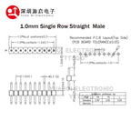 1.0mm Pin Header Connector Single Double Row 1*50P 2*50P SMD SMT Male Female Header Straight Pin Right Angle R/A Socket 1X50pin