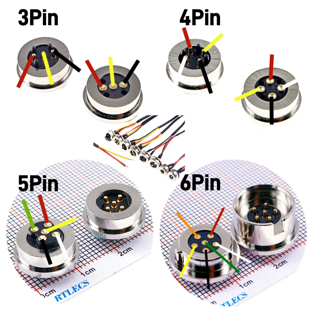 1/3/5 Pair Circular Shape Magnetic Pogo Pin Connector 1 2 3 4 5 Pole Male Female Probe DC Power Charging Round Profile