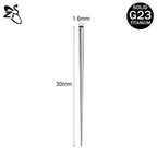ZS 1 Piece G23 Titanium Curved Taper Insertion Pin Tool Internal Thread Piercing Kit For Tragus Helix Lip Nose Piercing Jewelry