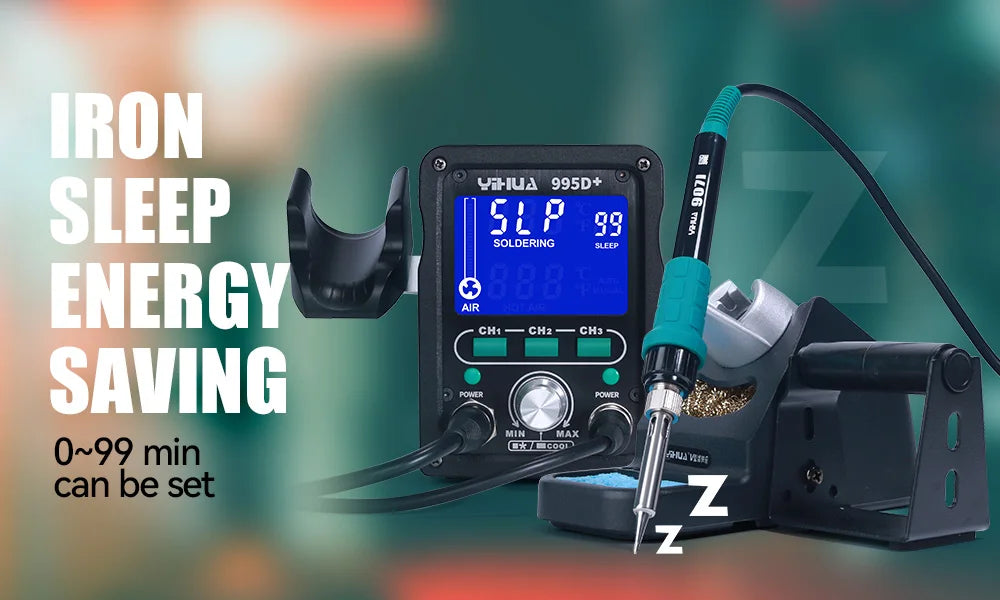 YIHUA 995D+SMD Soldering Station With Pluggable Hot Air Gun Soldering Iron BGA Rework Station Phone Repair Welding Station
