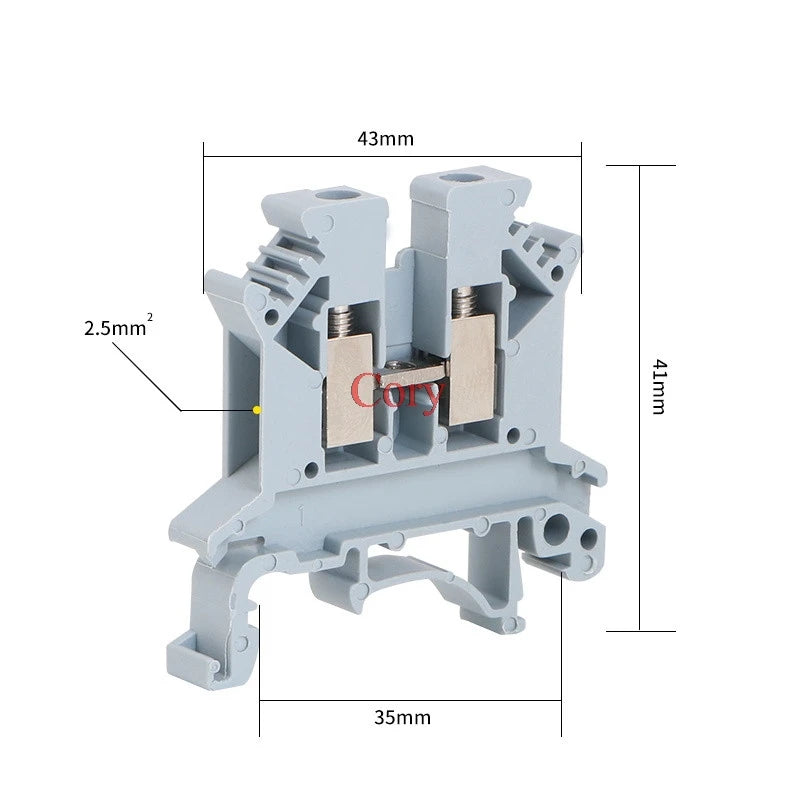 5pcs UK-2.5B blue/grey/red/black 2.5mm2 DIN Rail Universal Combination Terminal Blocks Screw Type UK2.5B CZYC