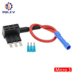12V Fuse Holder Add-a-circuit TAP Adapter Micro Mini Standard Ford ATM APM Blade Auto Fuse with 10A Blade Car Fuse with holder
