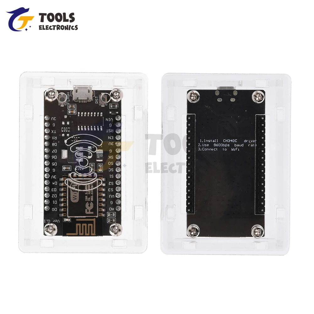 NodeMcu Lua ESP8266 CP2102 CH340G Iot Development Board Transparent Acrylic Protective Shell