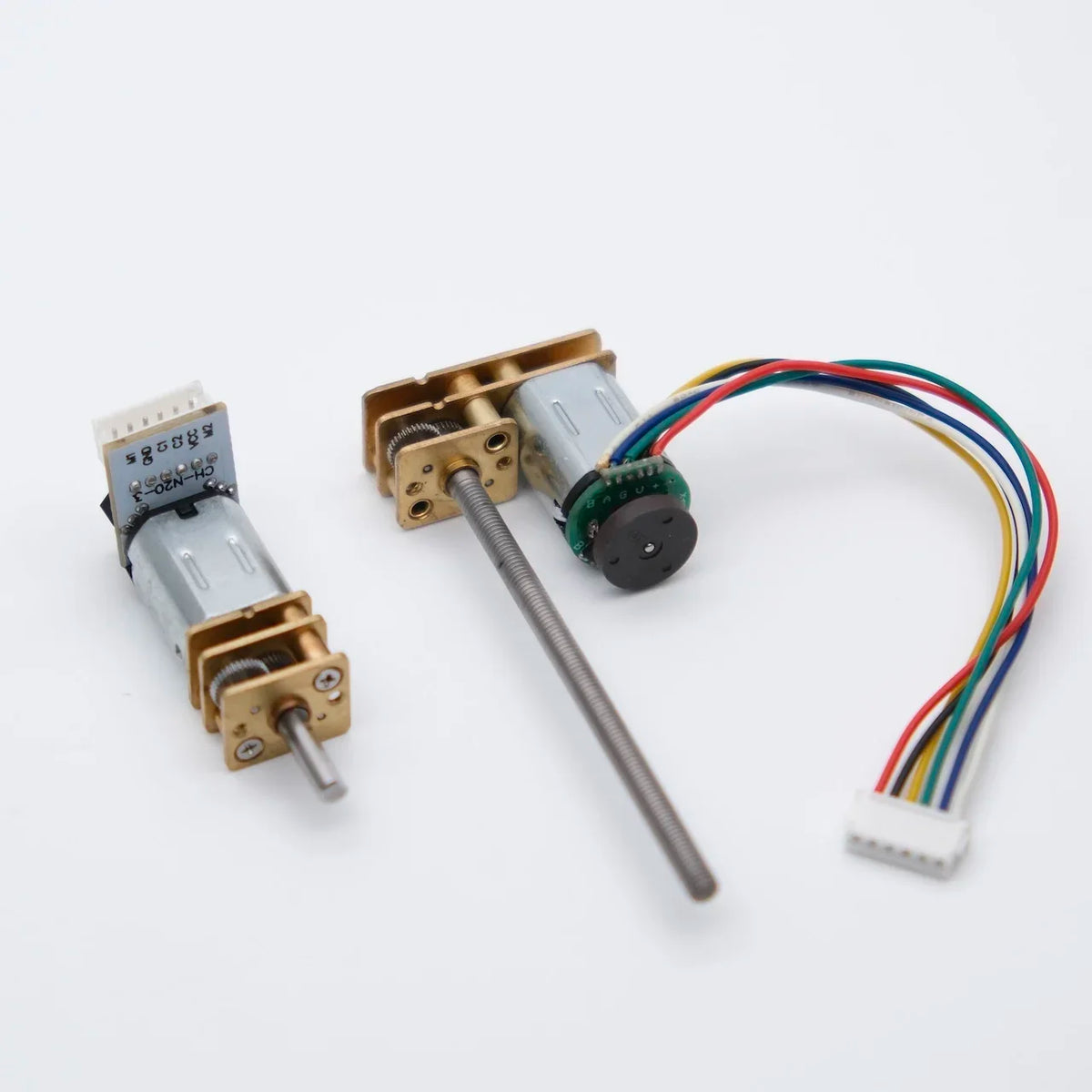 N20 DC Encoder Motor 3V/6V/12V with M3 M4 Screw Thread 55mm Long Shaft 7PPR 15-1000RPM for DIY Car Model Magnetic Encoder Motor