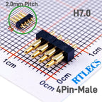 Spring-Loaded Pogo Pin Connector 2.0 mm Pitch 2 3 4 5 6 Pins Through Holes PCB SMD Height 3 4 4.5 7 mm Modular Contact Strip