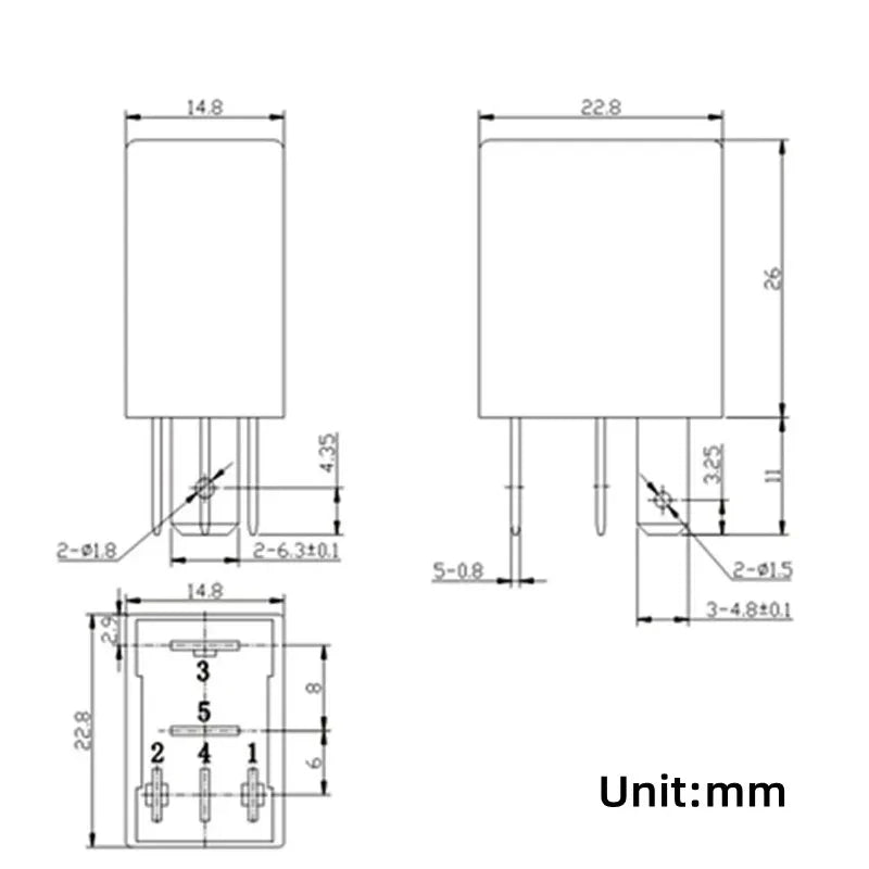 Violet Automotive Relay 12 24V 30A for Air Conditioner Oil Pump Truck - 5P/4P Options - Universal Auto Electrical Part