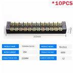10PCS TB-1503/TB-1506 15A TB-2503/TB2506 600V 15A Dual Row Strip Screw Terminal Block wire Fixed Wiring Board connector