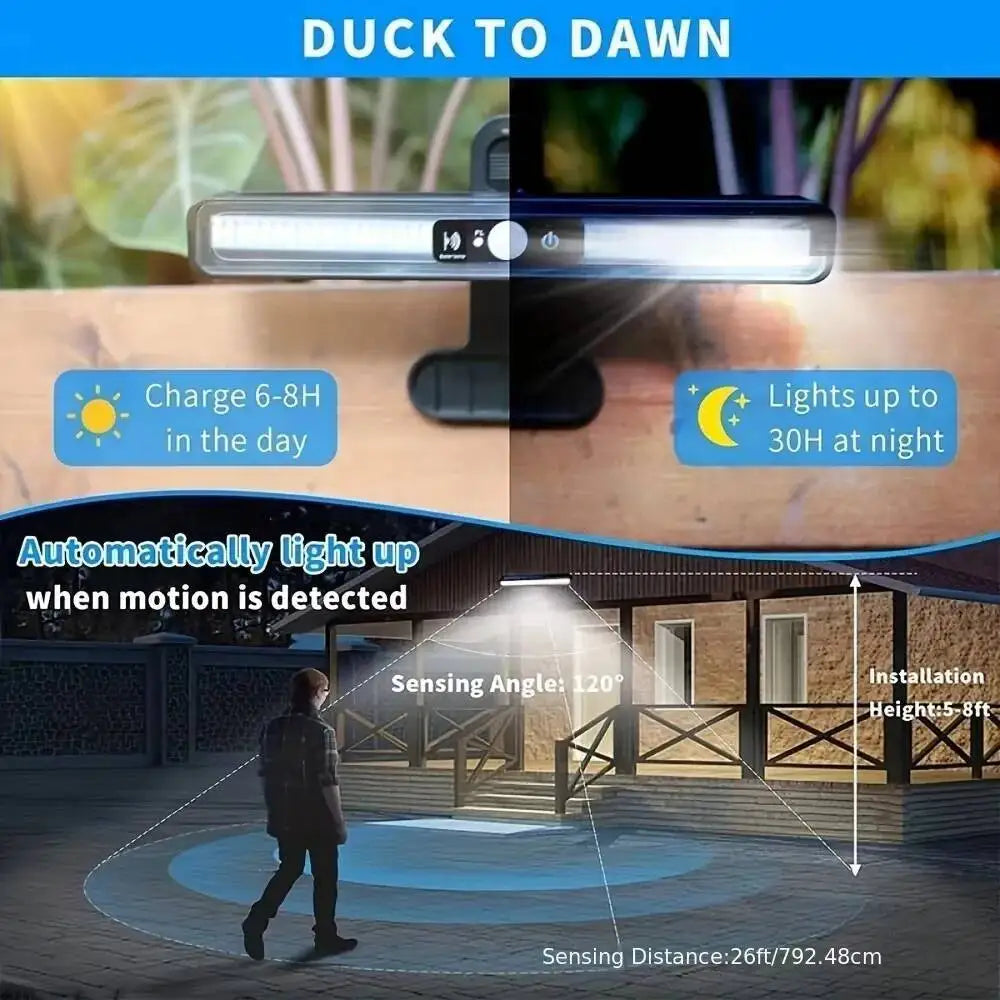 Solar Motion Sensor Lights Outdoor 36LED Clip On Solar Fence Lights Waterproof Security Wall Lights Portable Security Light Yard