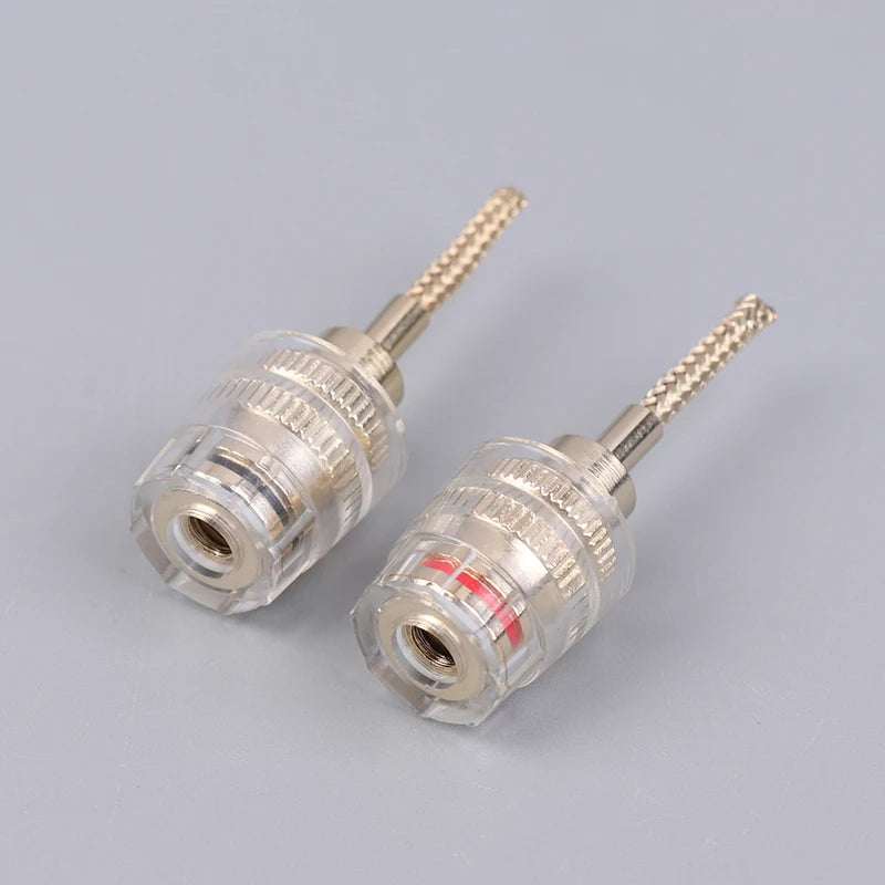 2/4Pcs 4MM Banana Female To 2MM Pin Connector HIFI Cable Adapter Plug Braided Copper Wire Socket