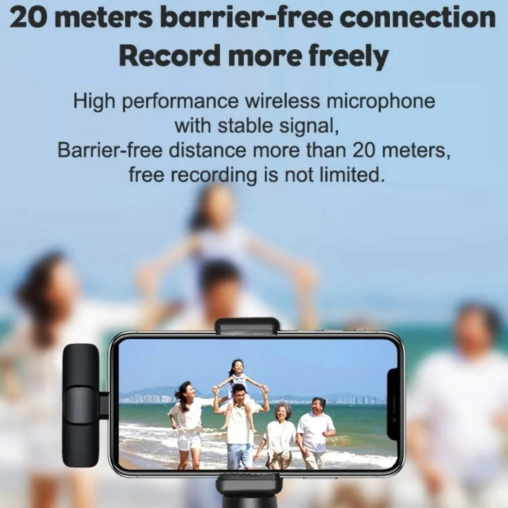 Mini Portable Wireless Lavalier Microphone for Live Broadcast Gaming Audio Video Recording Phone