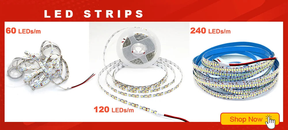 12V 24V LED Strip 2835 120LEDs/m Home Lamp Strip Pink Red Ice Blue Green Golden Yellow Orange Flexible Waterproof Soft Lamp Bar