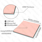 2 Pieces 100x100mm Thermal Pad 0.5mm/1mm/1.5mm/2mm/2.5mm/3mm/4mm/5mm Thickness GPU CPU Heatsink Cooling Conductive Silicone Pad