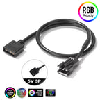 Motherboard 12V 4Pin RGB / 5V 3Pin ARGB to SM JST Female Male Conversion Adapter Cable 30cm for PC Computer LED Light Strip Line
