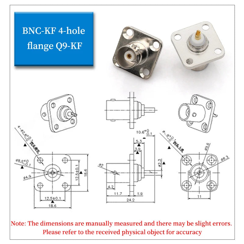 Stlxy 1PCS BNC Female Socket Solder Connector Chassis Panel Mount Coaxial Cable For Welding Machine Parts 50 ohm Q9 BNC-50KY