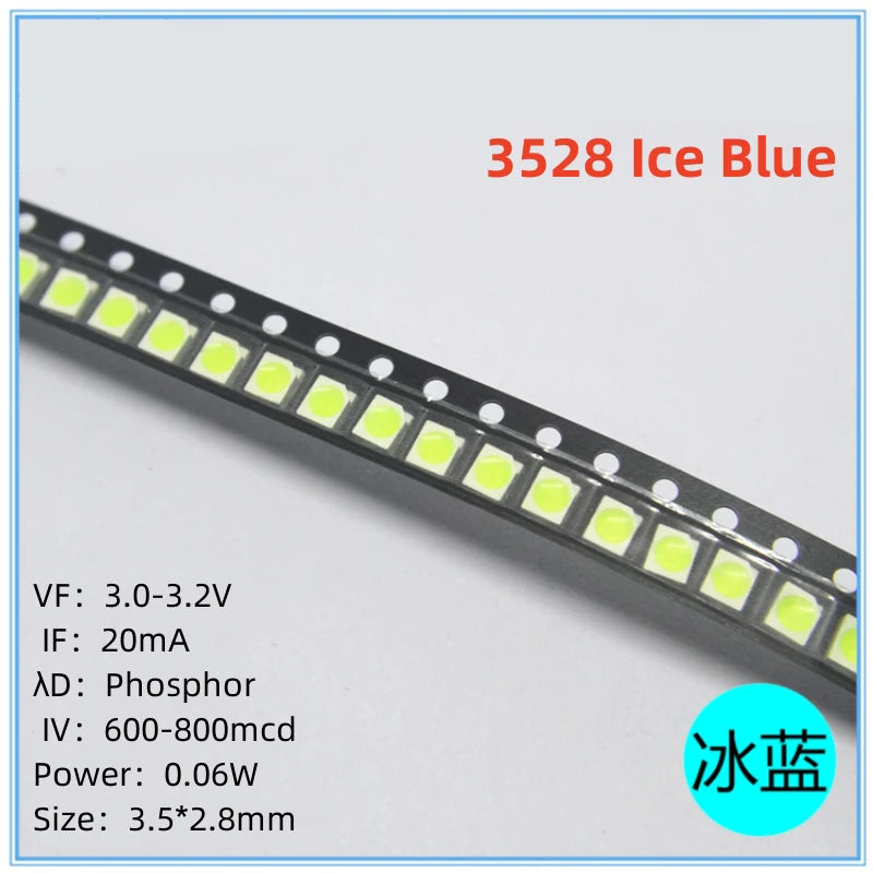 2000Pcs 3528 SMD LED Red Blue Green White Yellow Pink UV RGB LED Lamp Beads Size 1210 Light-emitting Diode High Bright Quality