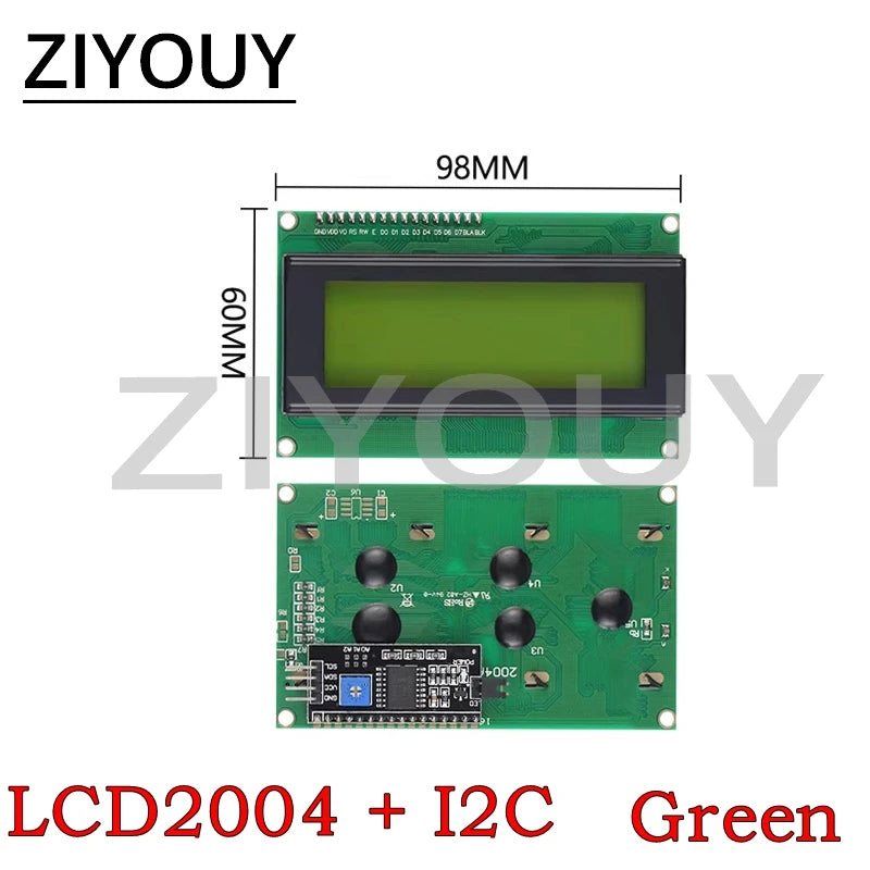LCD2004 + I2C 20x4 2004A PCF8574T Blue/Green screen HD44780 Character LCD /w IIC/I2C Serial Interface Adapter Module for arduino
