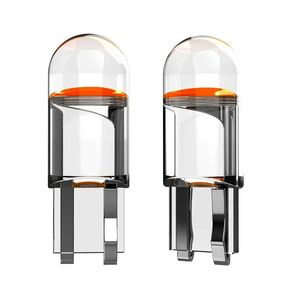1pc W5W Led T10 Car Light COB Glass 6000K White Auto Automobiles License Plate Lamp Dome Light Reading DRL Bulb Style 12V