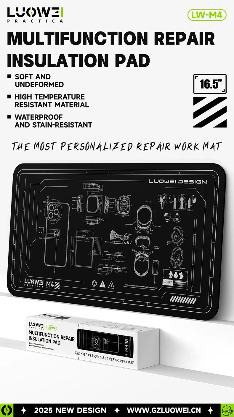 S-160 TE-509/502/508/610 LW-M3/M4 Soldering Mat ESD Antistatic 500 ° Heat Resistant Insulation Work Mat Silicone Repair Pad
