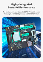 7.0-inch 1024 * 600 IPS capacitive touch ESP32P4 development board ESP32-C6 development board, with housing and camera