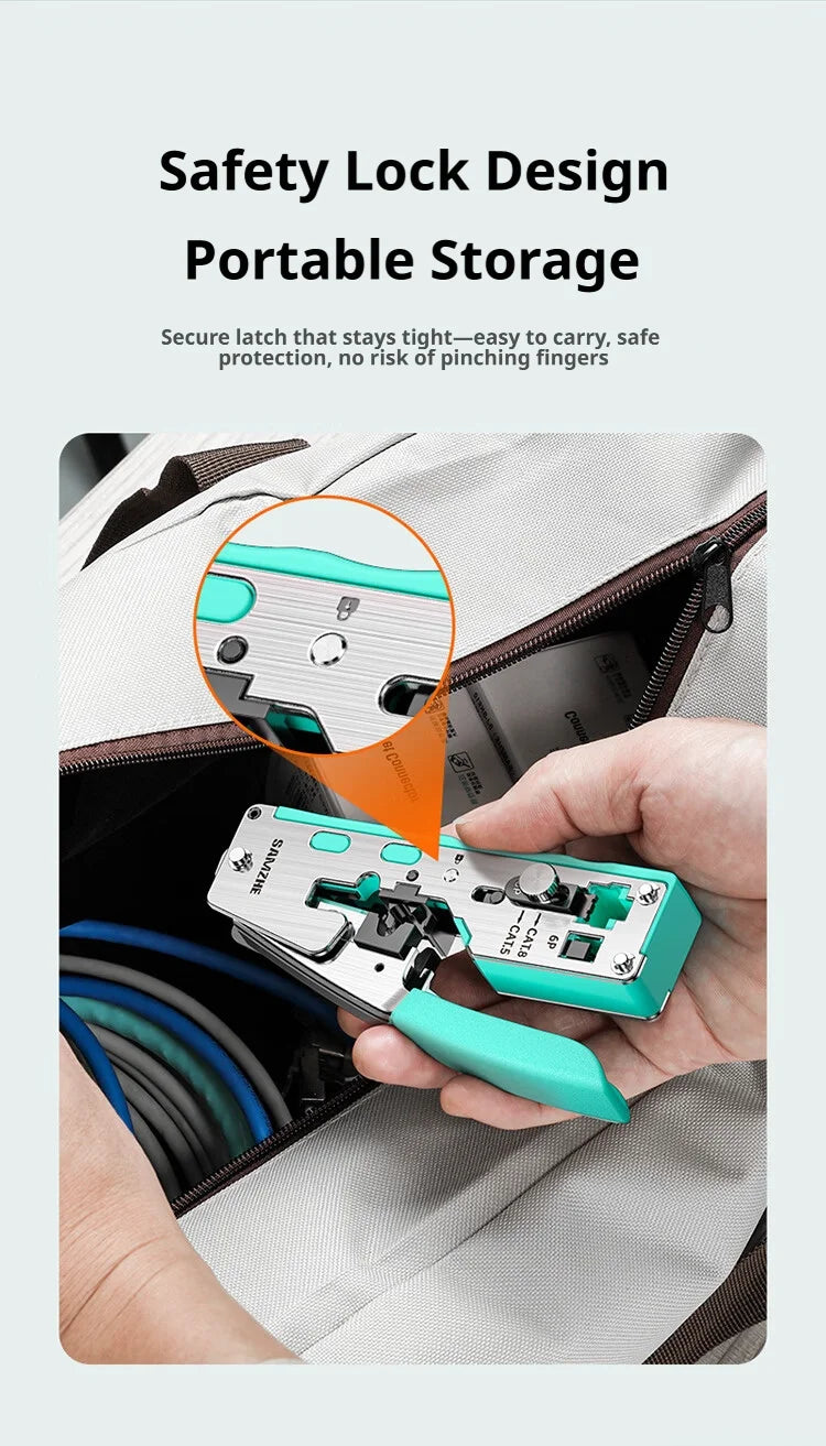 SAMZHE RJ45 Crimp Tool Crimper Cutter for Cat5e/6/7/8 8P 6P Modular Connector Ethernet All-in-one Wire Tool ﻿Ethernet Modular