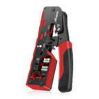 ZoeRax RJ45 Ethernet Crimping Tool for CAT8 Cat7 Cat6a Cat6 Cat5e Ethernet Connectors with wire stripping and cutting functions