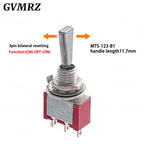 2PCS Flat Handle 6mm Panel Mount Mini Toggle Switch 3/6Pin 2/3 Positions ON OFF ON Locking Momentary RC Model Remote Controlller