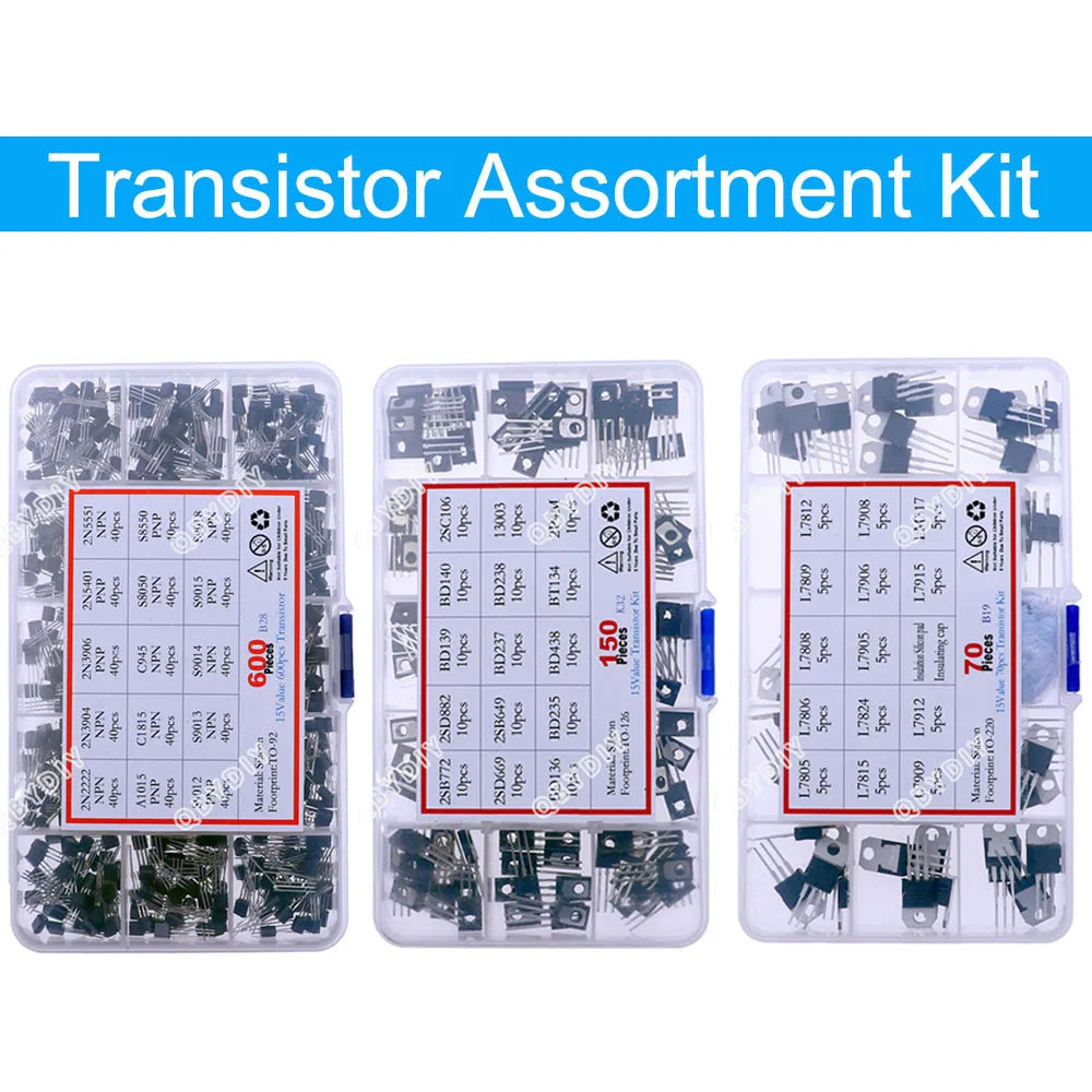 TO92 TO126 TO220 DIP Triode PNP NPN Field-Effect Transistor Assorted Kit Mosfet Thyristor mixed set