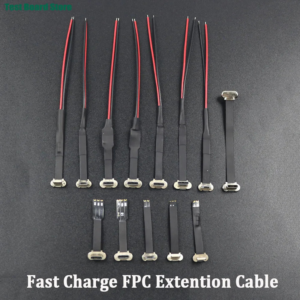 1pc USB C Type-C FPC 2pin3pin with Resistor R1 Soft Flat Cable Male Charging Cable Fast Charge Charging Wire Extention for Phone