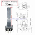 1pc EC11 Encoder Rotary Switch With Push on Switch Audio Digital Switch 20/30 Positions 15/20 Pulses 5Pin 15/20/30MM Plum Shaft