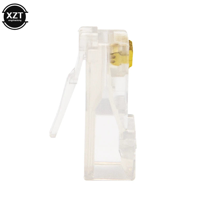 50/100 Pieces 8P8C RJ45 Clear Pass Through Connectors Modular Plug for Network CAT5 LAN Professional and High Quality