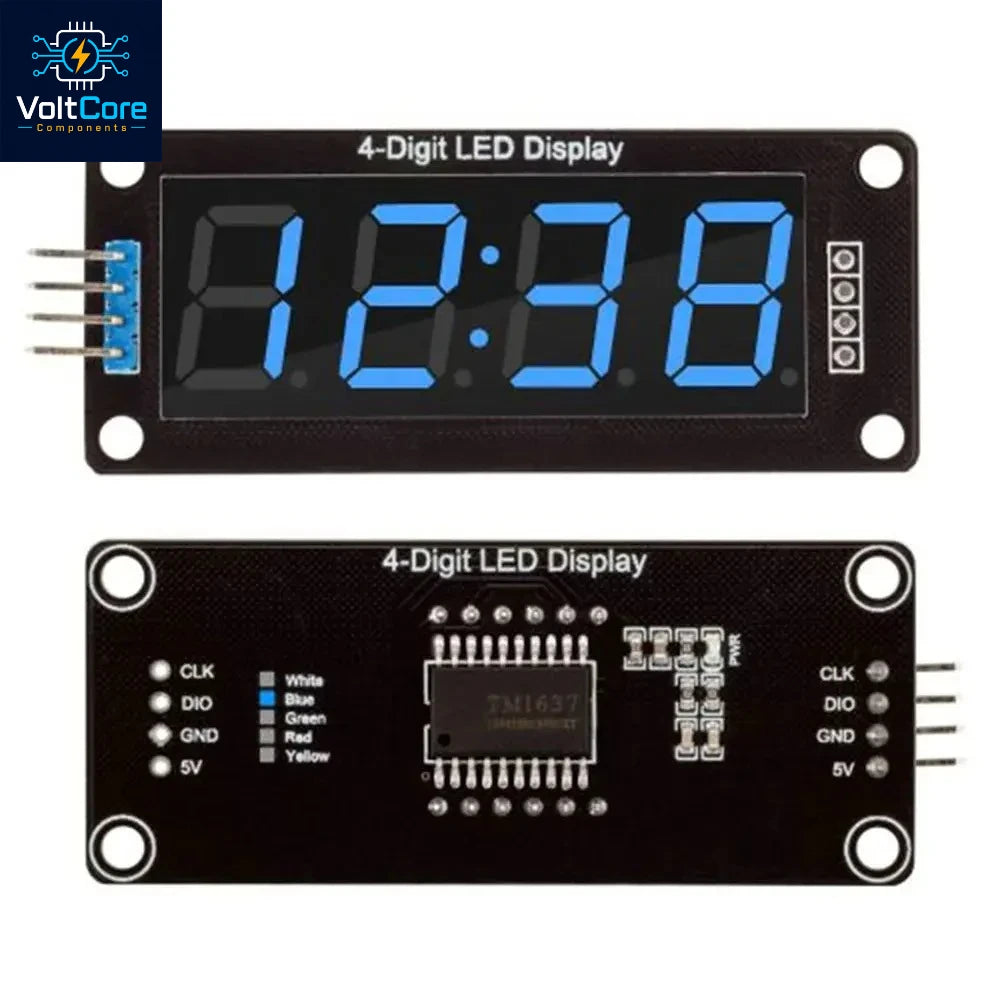TM1637 LED Display Module for Arduino 4 Digit 7 Segment 0.56 inch Time Clock Indicator Tube Module Red Blue Green Yellow White