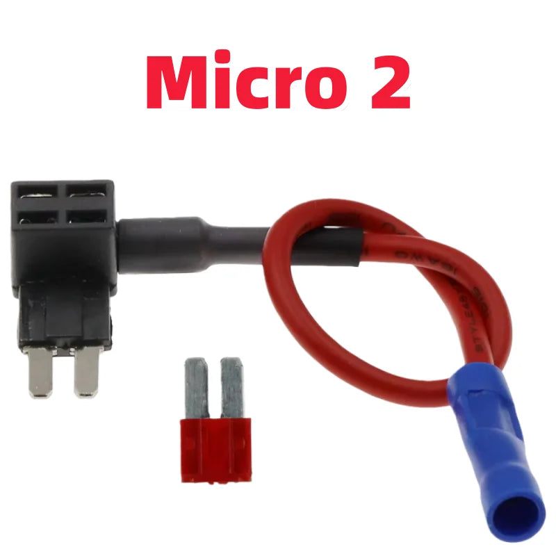 12V MINI SMALL MEDIUM Size Car Fuse Holder Add-a-circuit TAP Adapter with 10A Micro Mini Standard ATM Blade Fuse