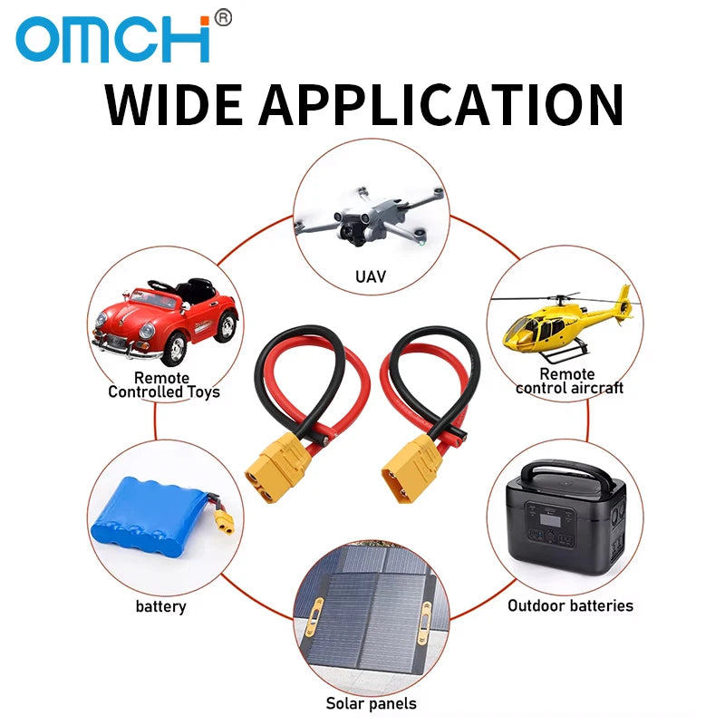 OMCH XT90 Male Female Plug Battery Connector With Silicone Flexible Wire 10AWG For RC Airplane Lipo Battery Drone Car
