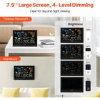 WiFi Weather Station 7-in-1 Indoor Outdoor with 7.5 Inch Color Display Weather Forecast Temperature Humidity UV Air Pressure