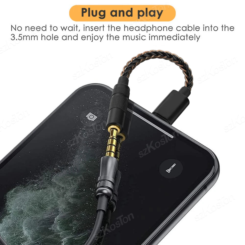 HiFi Audio Adapter Cable for Lightning to 3.5mm Headphone Amplifier Original C100 Chip DAC Audio Decoder for iPhone 14/13/12/11