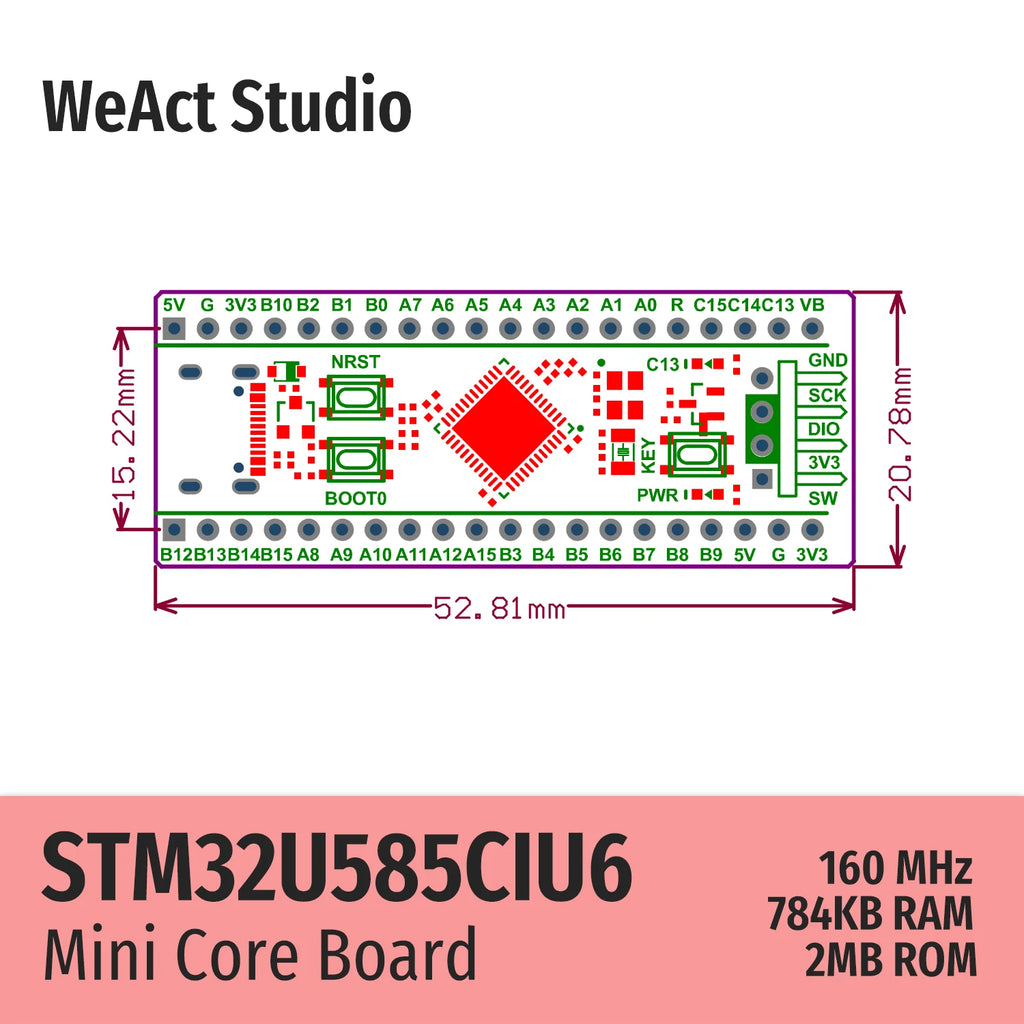 WeAct STM32U585CIU6 STM32U585CI STM32U585 STM32U5 STM32 Core Board Demo Board