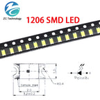 20/100PCS 5 Colors 0603 0805 1206 SMD LED Red Yellow Green White BlueLight Emitting Diode Clear LED Diode Light 100pcs/lot