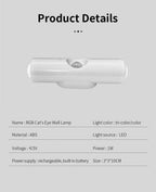 LED Cabinet Light Motion Sensor RGB Magnetic Rechargeable Wall Lamp Hallway Stairs Kitchen Ambient Night Light Home Decor Lights