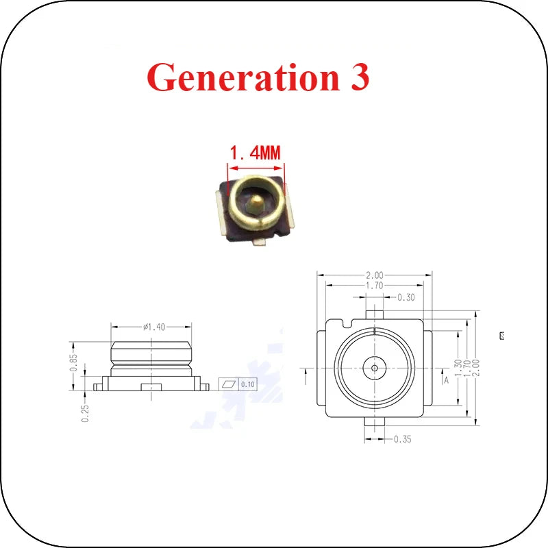 10Pcs/lot 1/3/4/5 Generation Antenna Seat U.FL-R-SMT RF Coaxial Contor SMD SMT Solder PCB Antenna Socket Jack