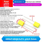 10PCS 100V Correction Capacitor Polypropylene Safety Plastic Film 100V 1nF ~ 470nF 100nf 220nf 10nf 47nf 22nf 1nf 0.47uf 0.1uf