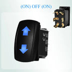 12V Reverse Polarity Rocker Switch DPDT ON-Off-ON 6 Pin Momentary/Latching for Winch Linear Actuator Car Window RV Jack Boat RV