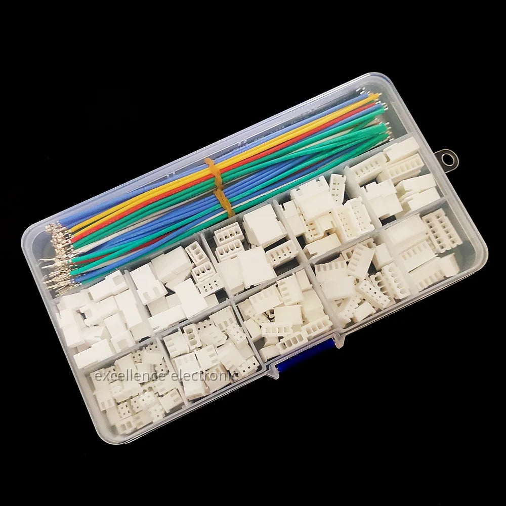 JST XH 2.54mm Connector Kit with 22AWG Pre-Crimped Silicone Cables XH2.54 Male Female Sockets Plug Housing 2 3 4 5 6 Pins