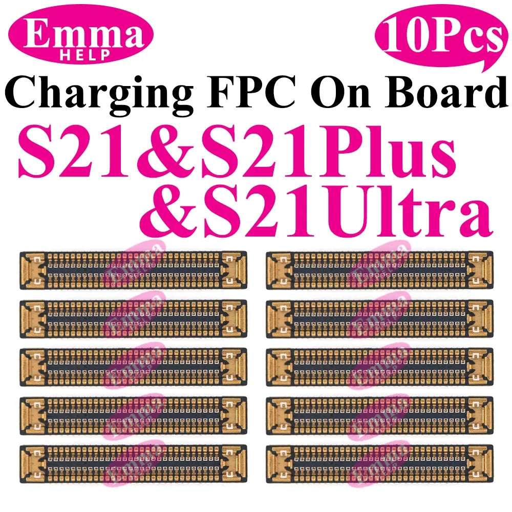 10Pcs USB Charging FPC Connector On Board For Samsung S23 S24 S22 Ultra S21 Plus Note 20 FE S21FE S10  Connector USB Dock Port