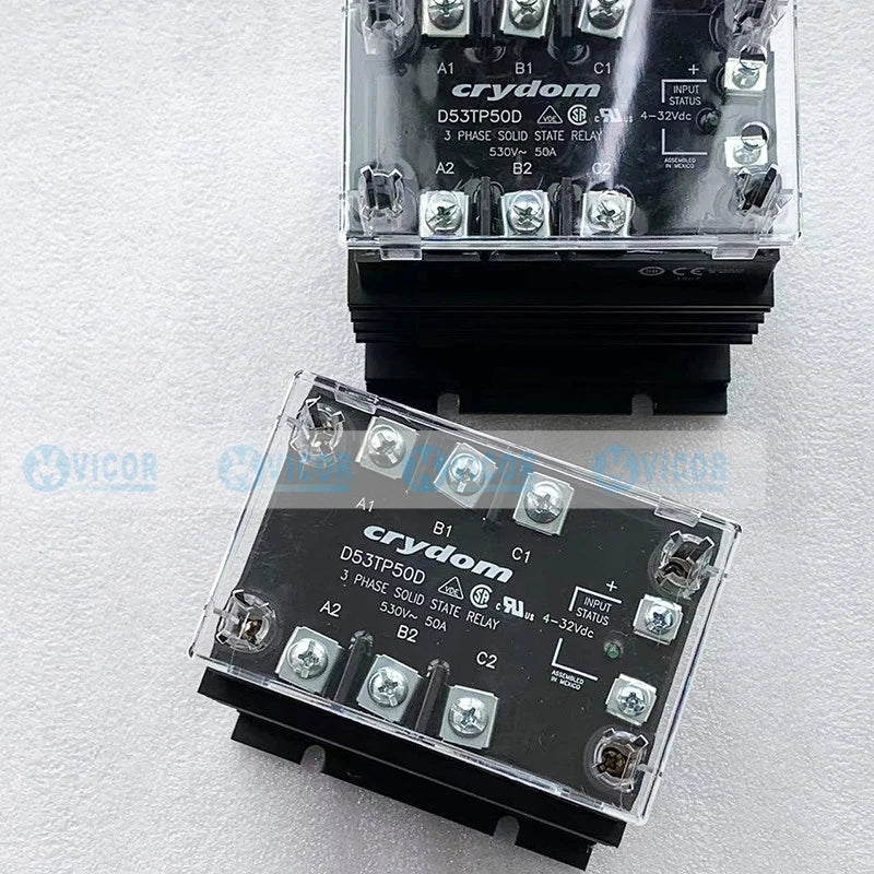 D53TP50D Panel Mount 50A Load, 48-530 VAC Output 3-32 VDC Control Crydom SSR Relay