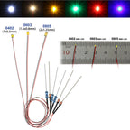 Evemodel 10pcs Pre-wired 0402 0603 0805 SMD LED Lights 50cm Wire with Resistor for 12V AC DC Bright Warm Red Blue Green Yellow