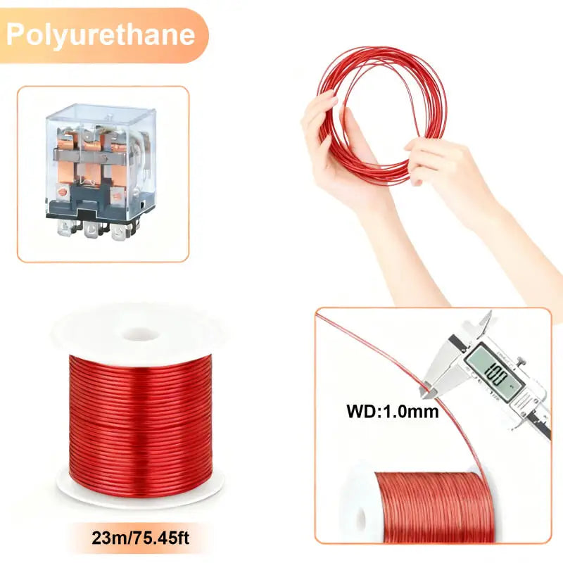 1-3Roll 50g Red Polyurethane Enameled Coppers Wire Varnished Diameter 0.1mm To 1mm For Transformer Wire Jumper 650meters-7meters