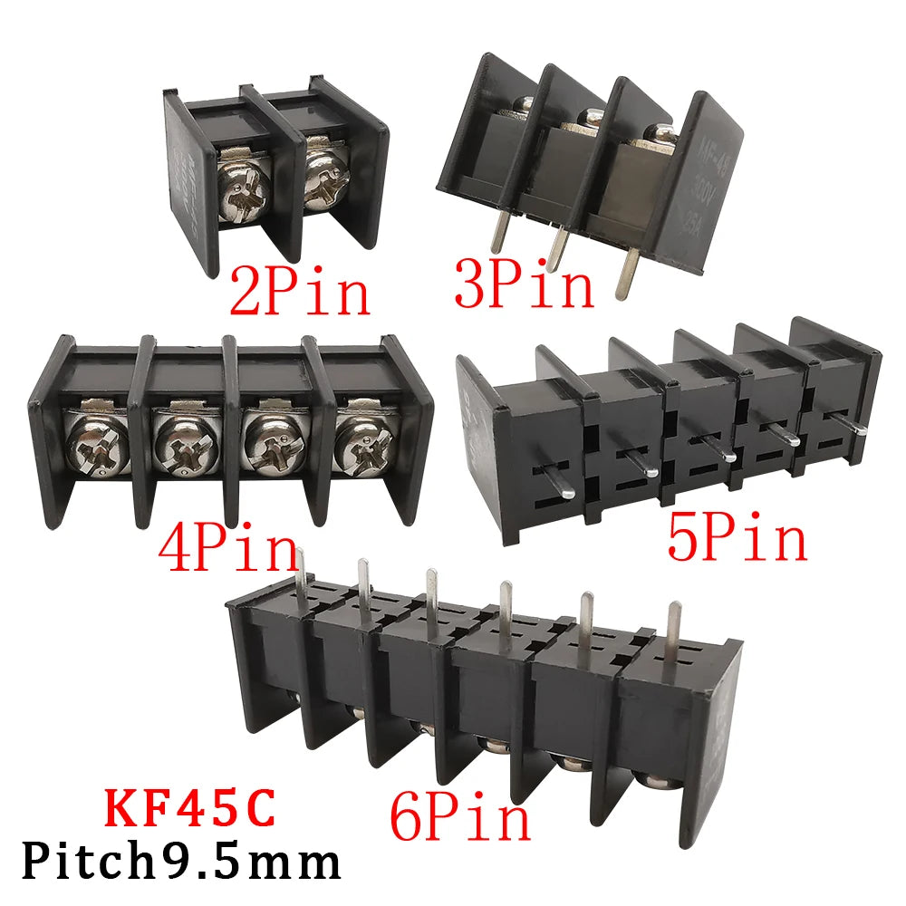 10Pcs KF45-9500 9.5mm PCB Screw Terminals Block Connector 9.5mm Pitch 2/3/4/5/6Pin Straight Pin Barrier Terminal Block Connector