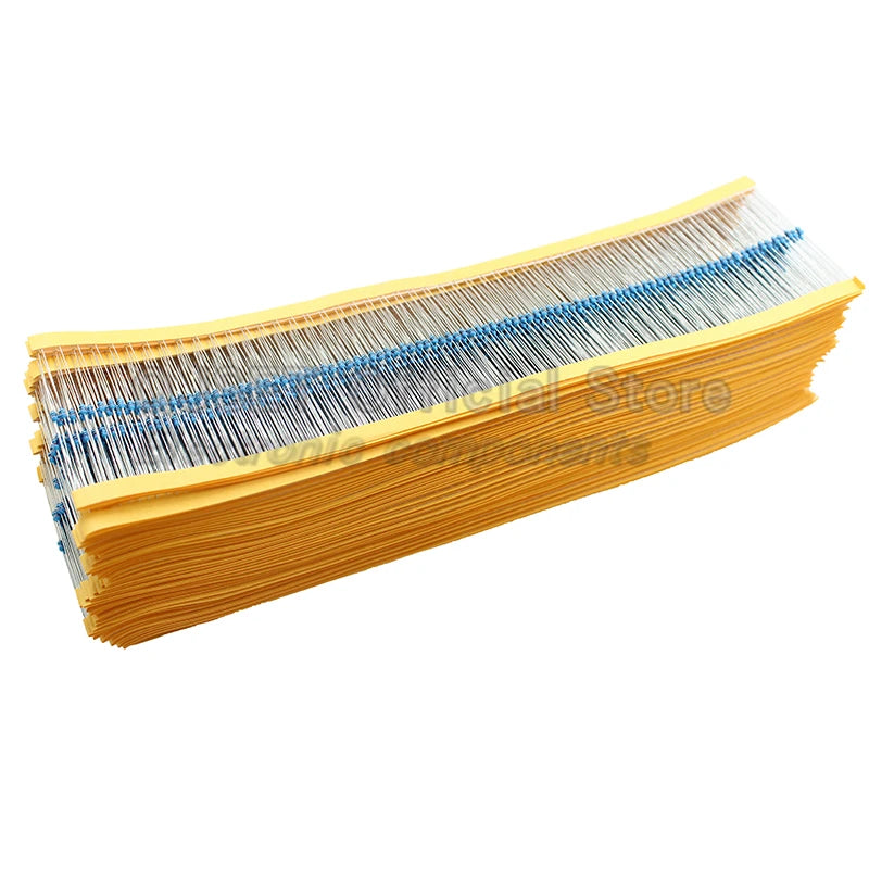 100pcs 1/6W Metal Film Resistors 1/8W 1% 0.125W 10 100 200 220 330 470 Ohm 4.7K 1K 2.2K 10K 47K 200k 220k 510k 100k 470K 1M Ohms